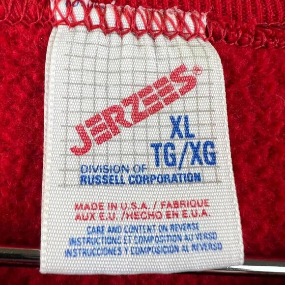 Vintage Jerzees Indiana Basketball Sweatshirt XL Red USA Made 90s Crewneck - Picture 4 of 6